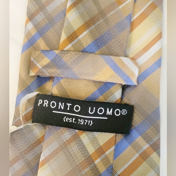 Pronto Uomo Men's 100% Silk Neck Tie Brand New With Tags - Picture 5 of 6